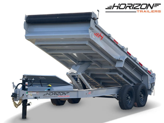 14' Horizon EZ7 Bumper Pull Dump Trailer 19" Sides - (2) 7K Axles - Bumper Pull Dump - TrailerSwap