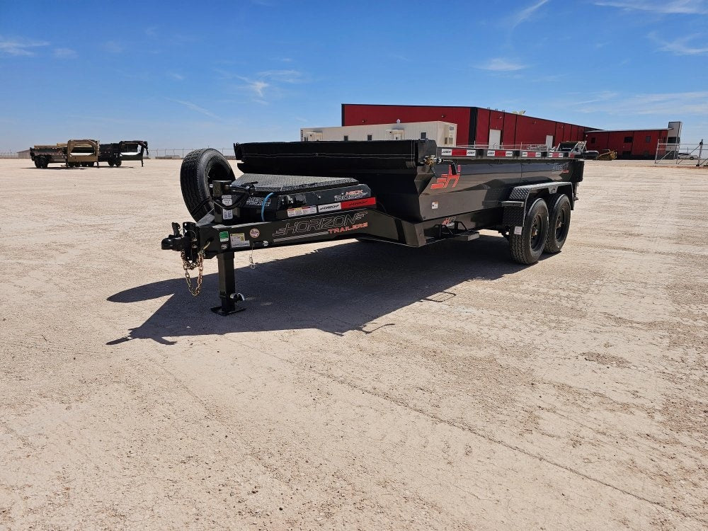 14' Horizon HZ7 Bumper Pull Dump Trailer 24" Side Walls - (2) 7K Axles - Bumper Pull Dump - TrailerSwap
