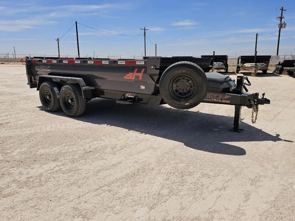 14' Horizon HZ7 Bumper Pull Dump Trailer 24" Side Walls - (2) 7K Axles - Bumper Pull Dump - TrailerSwap