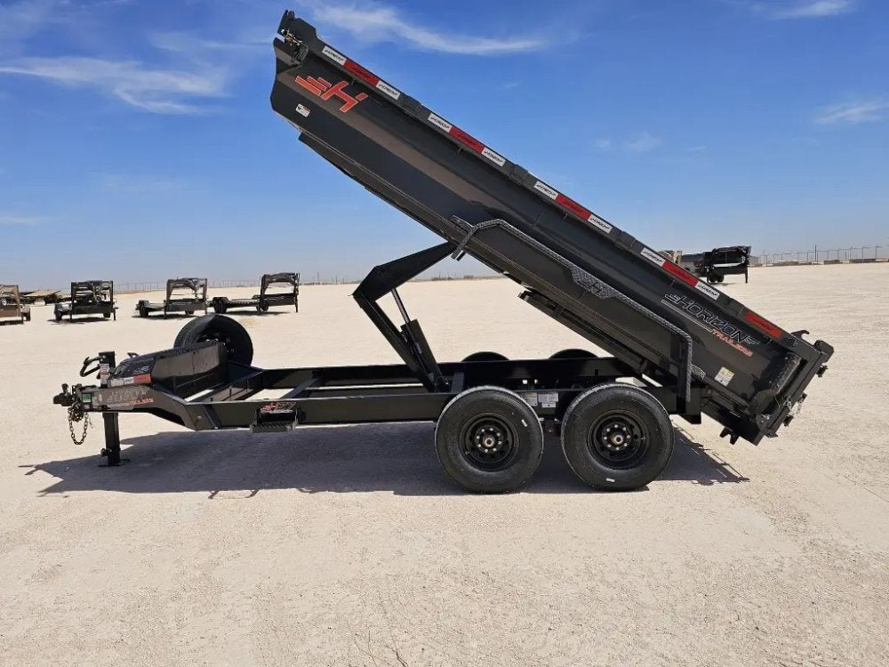 14' Horizon HZ7 Bumper Pull Dump Trailer 24" Side Walls - (2) 7K Axles - Bumper Pull Dump - TrailerSwap