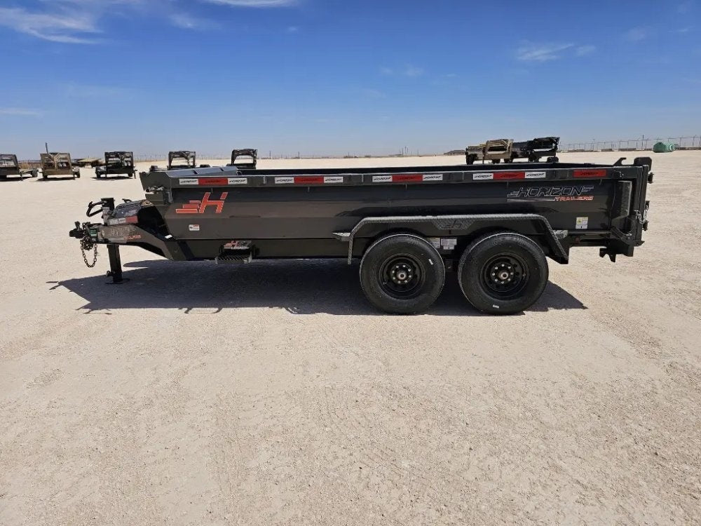 14' Horizon HZ7 Bumper Pull Dump Trailer 24" Side Walls - (2) 7K Axles - Bumper Pull Dump - TrailerSwap