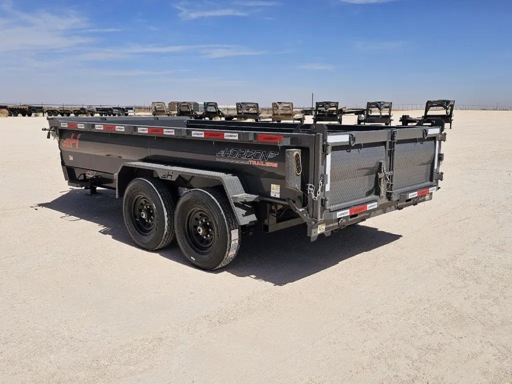 14' Horizon HZ7 Bumper Pull Dump Trailer 24" Side Walls - (2) 7K Axles - Bumper Pull Dump - TrailerSwap