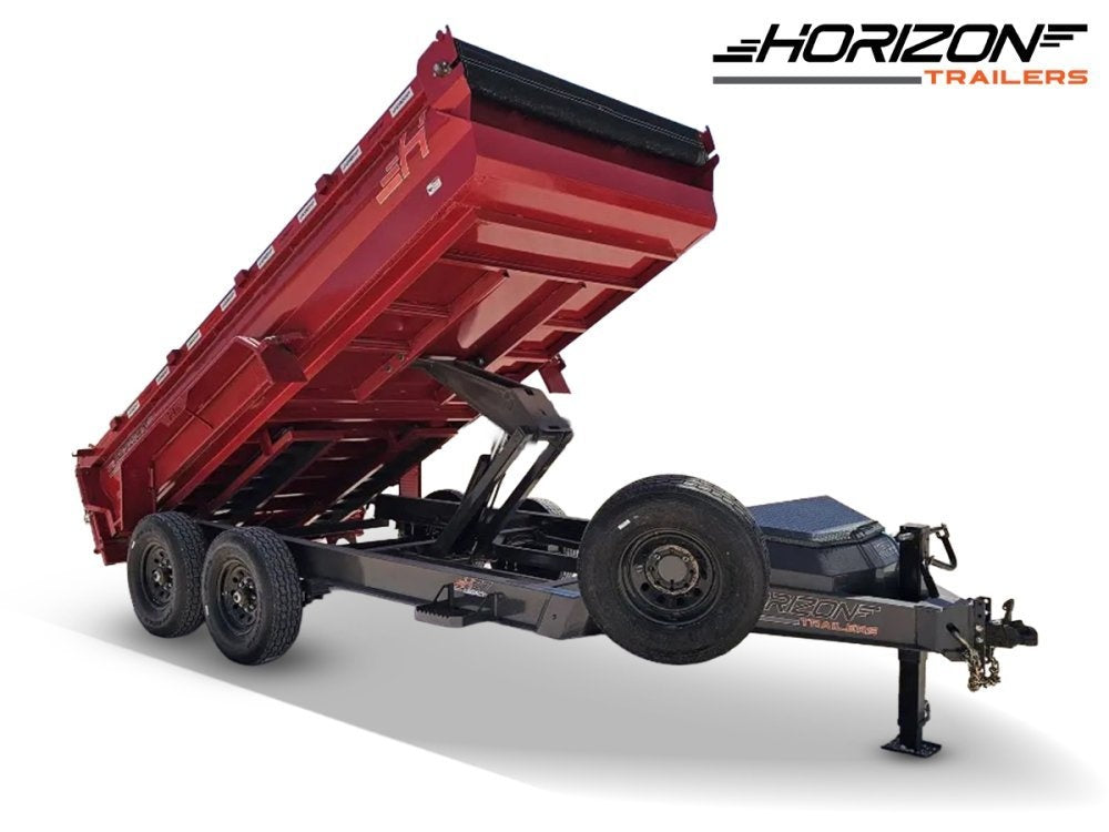 14' Horizon HZ7 Bumper Pull Dump Trailer 24" Side Walls - (2) 7K Axles - Bumper Pull Dump - TrailerSwap