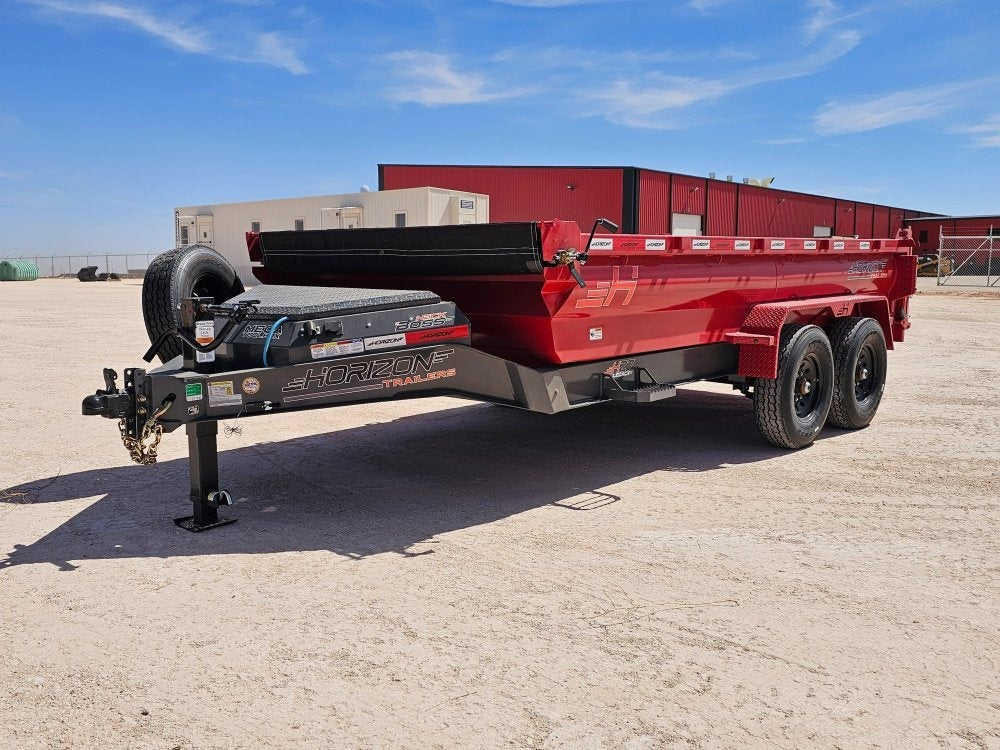 14' Horizon HZ7 Bumper Pull Dump Trailer 24" Side Walls - (2) 7K Axles - Bumper Pull Dump - TrailerSwap