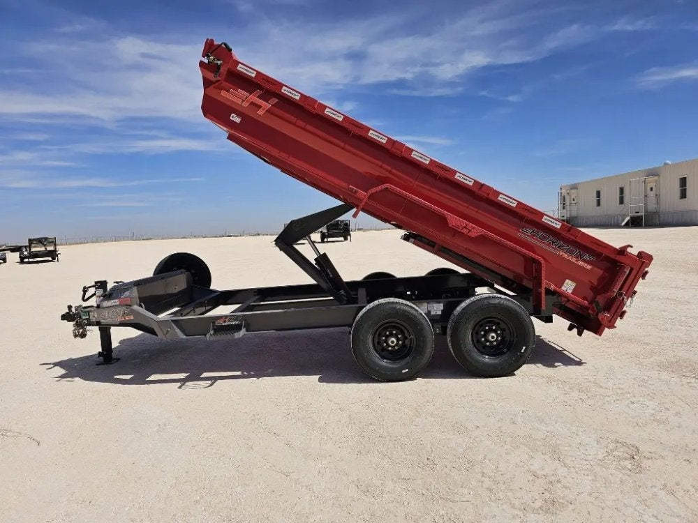 14' Horizon HZ7 Bumper Pull Dump Trailer 24" Side Walls - (2) 7K Axles - Bumper Pull Dump - TrailerSwap