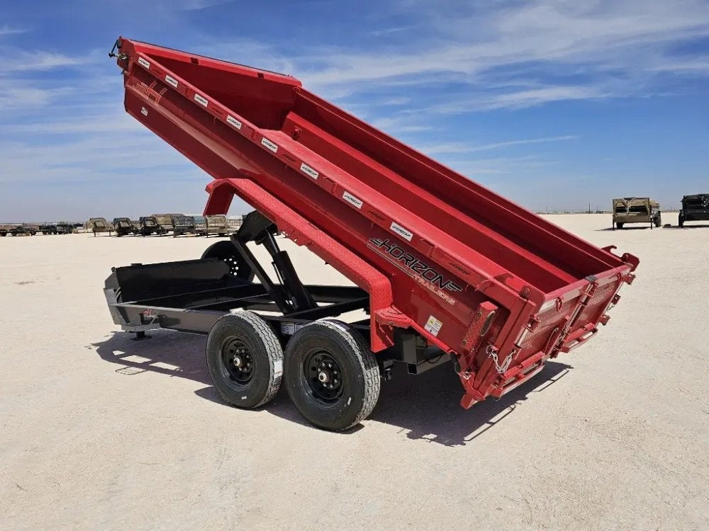 14' Horizon HZ7 Bumper Pull Dump Trailer 24" Side Walls - (2) 7K Axles - Bumper Pull Dump - TrailerSwap