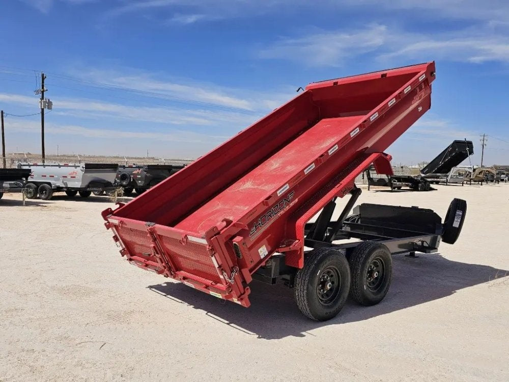 14' Horizon HZ7 Bumper Pull Dump Trailer 24" Side Walls - (2) 7K Axles - Bumper Pull Dump - TrailerSwap