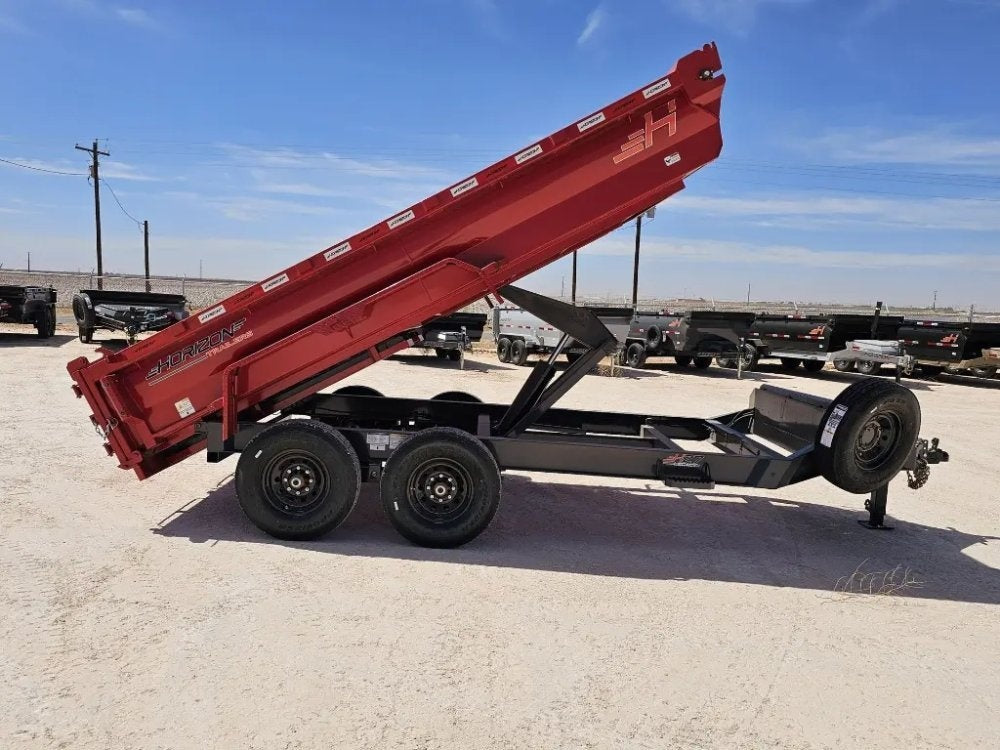 14' Horizon HZ7 Bumper Pull Dump Trailer 24" Side Walls - (2) 7K Axles - Bumper Pull Dump - TrailerSwap