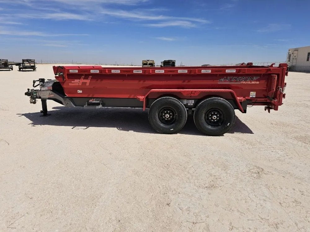 14' Horizon HZ7 Bumper Pull Dump Trailer 24" Side Walls - (2) 7K Axles - Bumper Pull Dump - TrailerSwap