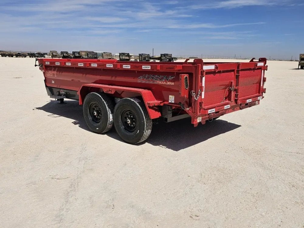 14' Horizon HZ7 Bumper Pull Dump Trailer 24" Side Walls - (2) 7K Axles - Bumper Pull Dump - TrailerSwap