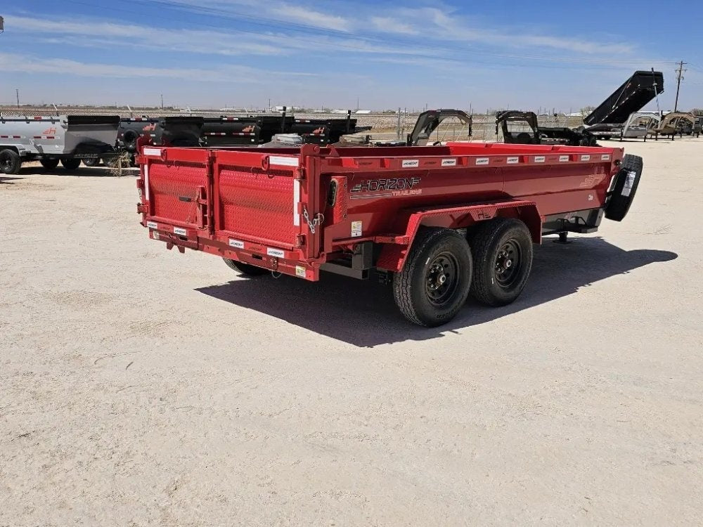 14' Horizon HZ7 Bumper Pull Dump Trailer 24" Side Walls - (2) 7K Axles - Bumper Pull Dump - TrailerSwap