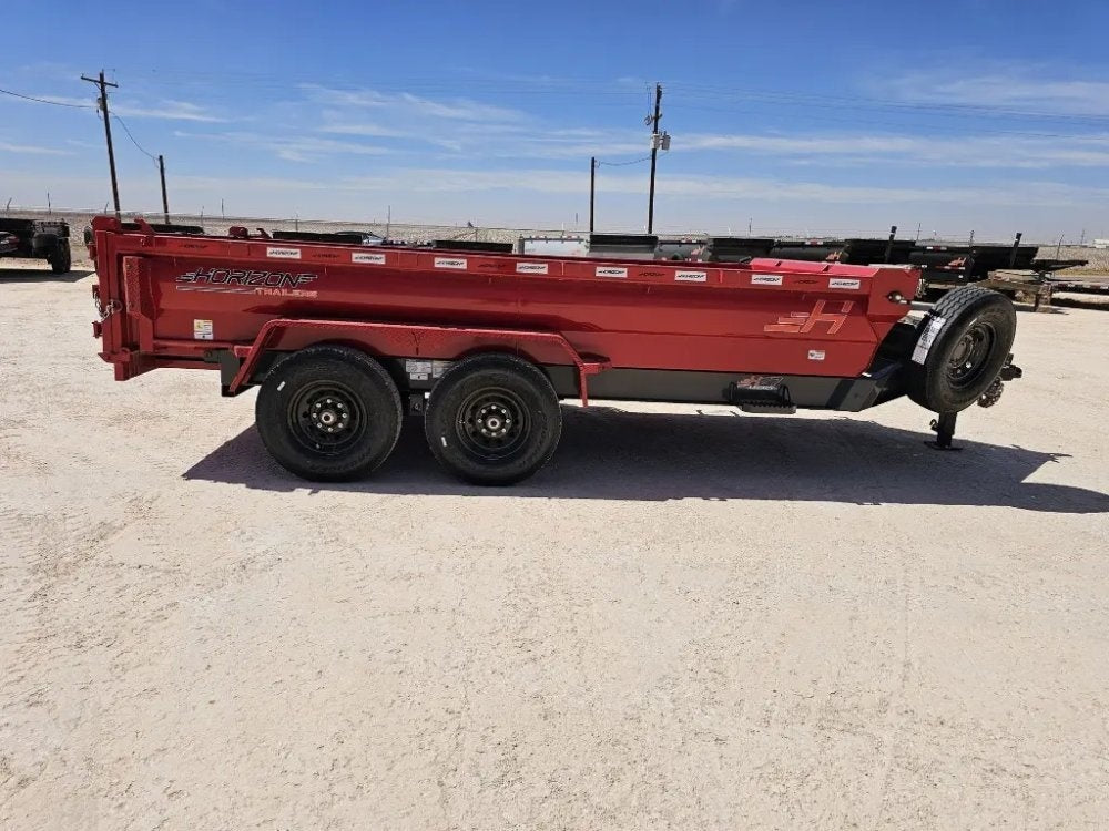 14' Horizon HZ7 Bumper Pull Dump Trailer 24" Side Walls - (2) 7K Axles - Bumper Pull Dump - TrailerSwap