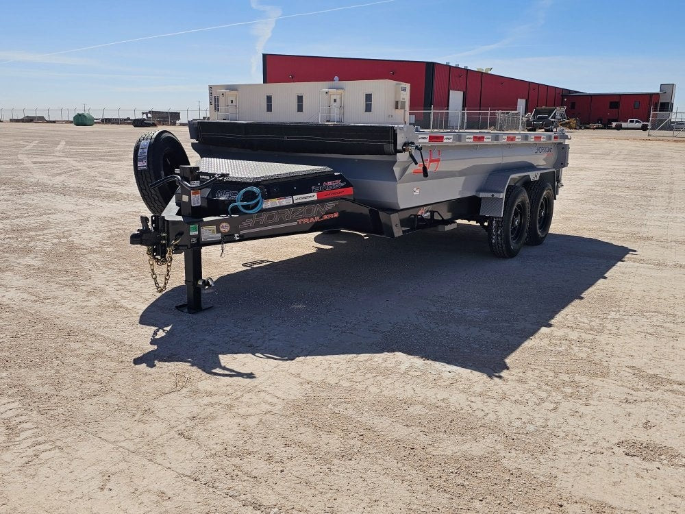 14' Horizon HZ7 Bumper Pull Dump Trailer 24" Side Walls - (2) 7K Axles - Bumper Pull Dump - TrailerSwap