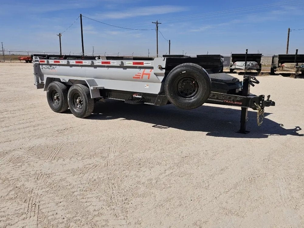 14' Horizon HZ7 Bumper Pull Dump Trailer 24" Side Walls - (2) 7K Axles - Bumper Pull Dump - TrailerSwap