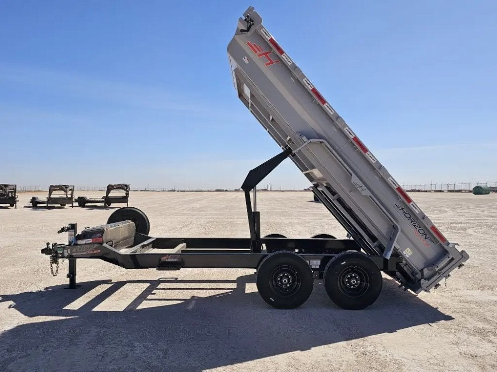 14' Horizon HZ7 Bumper Pull Dump Trailer 24" Side Walls - (2) 7K Axles - Bumper Pull Dump - TrailerSwap