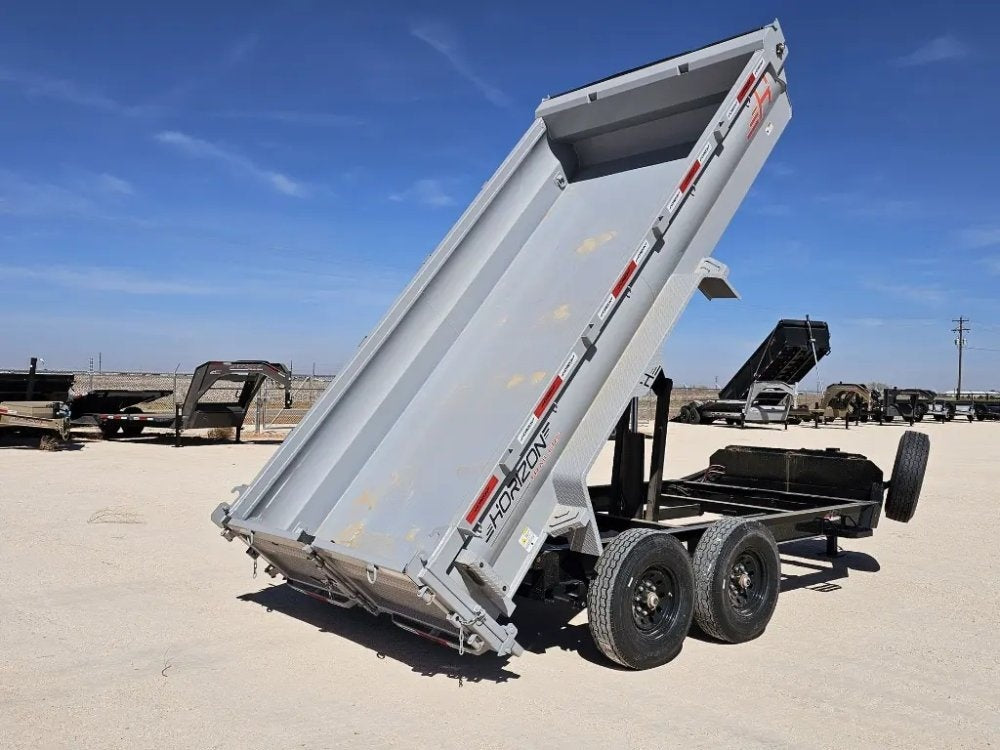 14' Horizon HZ7 Bumper Pull Dump Trailer 24" Side Walls - (2) 7K Axles - Bumper Pull Dump - TrailerSwap