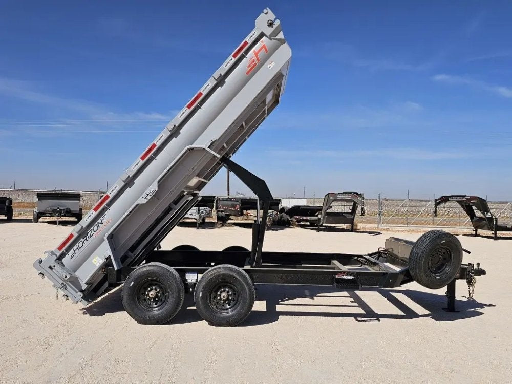 14' Horizon HZ7 Bumper Pull Dump Trailer 24" Side Walls - (2) 7K Axles - Bumper Pull Dump - TrailerSwap