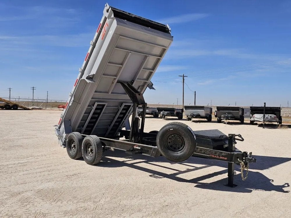 14' Horizon HZ7 Bumper Pull Dump Trailer 24" Side Walls - (2) 7K Axles - Bumper Pull Dump - TrailerSwap