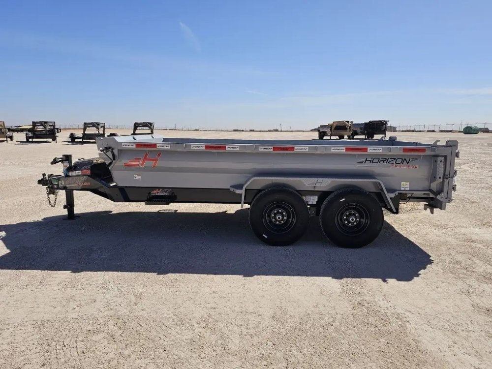 14' Horizon HZ7 Bumper Pull Dump Trailer 24" Side Walls - (2) 7K Axles - Bumper Pull Dump - TrailerSwap
