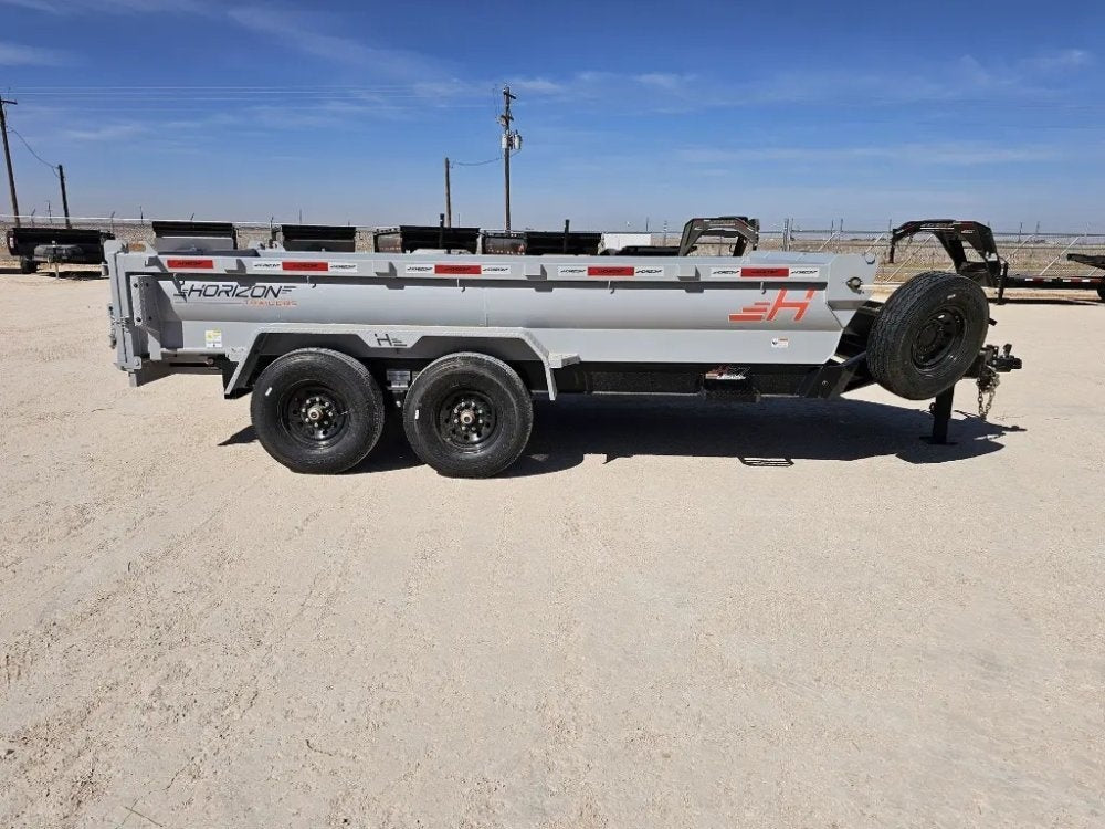 14' Horizon HZ7 Bumper Pull Dump Trailer 24" Side Walls - (2) 7K Axles - Bumper Pull Dump - TrailerSwap