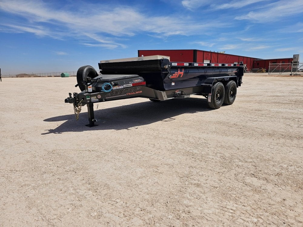 14' Horizon HZ7 Bumper Pull Dump Trailer 24" Side Walls - (2) 7K Axles - Bumper Pull Dump - TrailerSwap