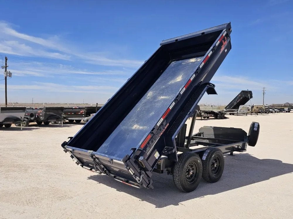 14' Horizon HZ7 Bumper Pull Dump Trailer 24" Side Walls - (2) 7K Axles - Bumper Pull Dump - TrailerSwap