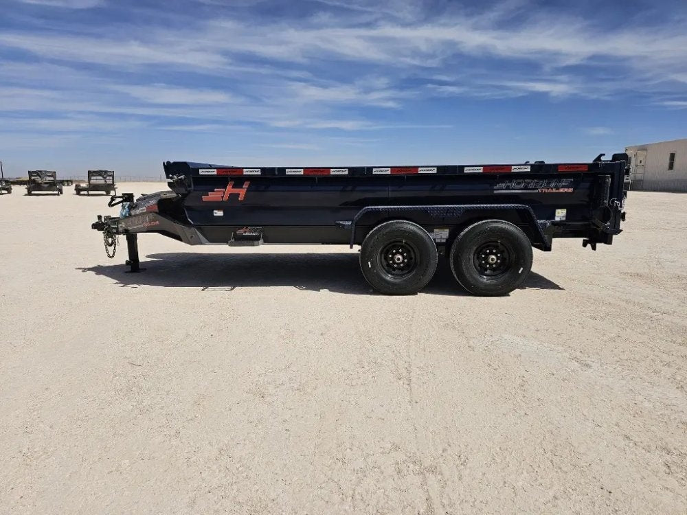 14' Horizon HZ7 Bumper Pull Dump Trailer 24" Side Walls - (2) 7K Axles - Bumper Pull Dump - TrailerSwap