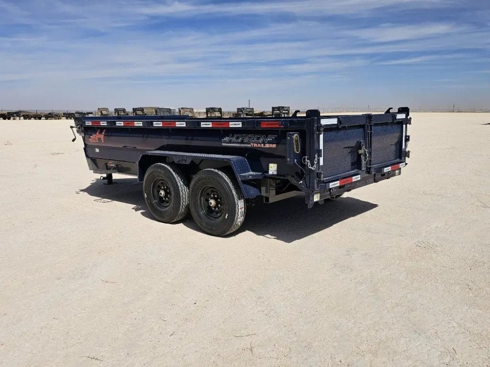 14' Horizon HZ7 Bumper Pull Dump Trailer 24" Side Walls - (2) 7K Axles - Bumper Pull Dump - TrailerSwap