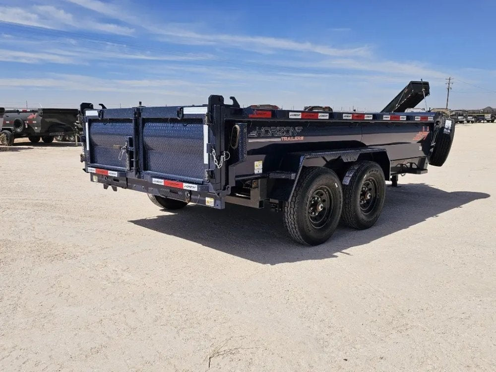 14' Horizon HZ7 Bumper Pull Dump Trailer 24" Side Walls - (2) 7K Axles - Bumper Pull Dump - TrailerSwap
