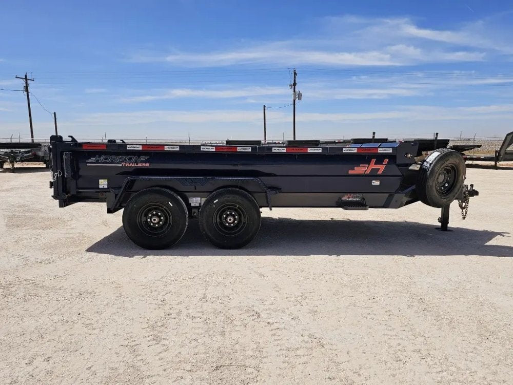 14' Horizon HZ7 Bumper Pull Dump Trailer 24" Side Walls - (2) 7K Axles - Bumper Pull Dump - TrailerSwap