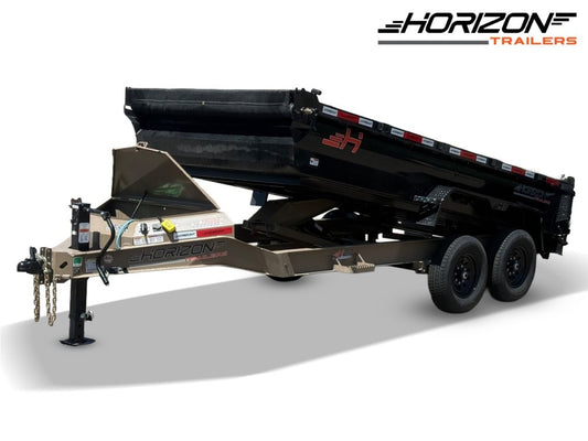 14' Horizon HZ7 Bumper Pull Dump Trailer 24" Side Walls - (2) 7K Axles - Bumper Pull Dump - TrailerSwap