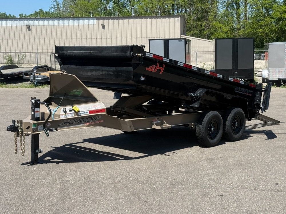 14' Horizon HZ7 Bumper Pull Dump Trailer 24" Side Walls - (2) 7K Axles - Bumper Pull Dump - TrailerSwap