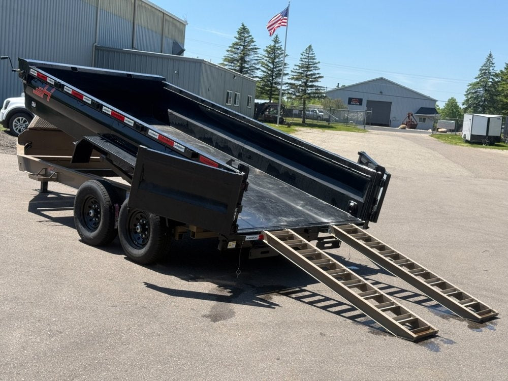 14' Horizon HZ7 Bumper Pull Dump Trailer 24" Side Walls - (2) 7K Axles - Bumper Pull Dump - TrailerSwap