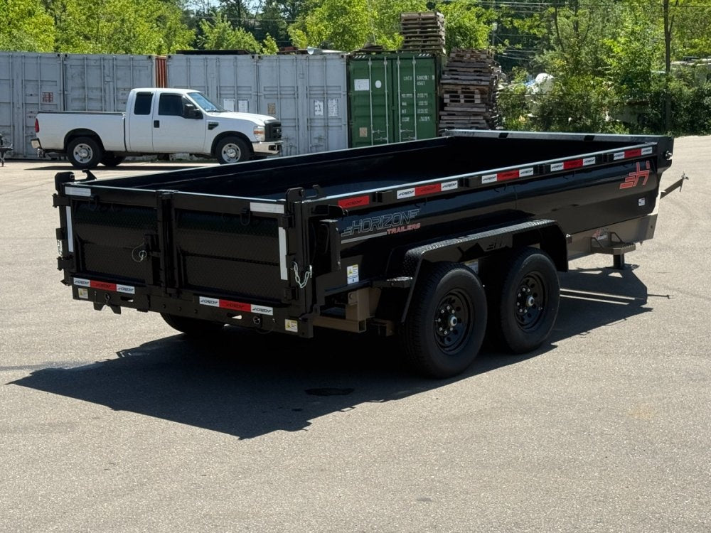 14' Horizon HZ7 Bumper Pull Dump Trailer 24" Side Walls - (2) 7K Axles - Bumper Pull Dump - TrailerSwap