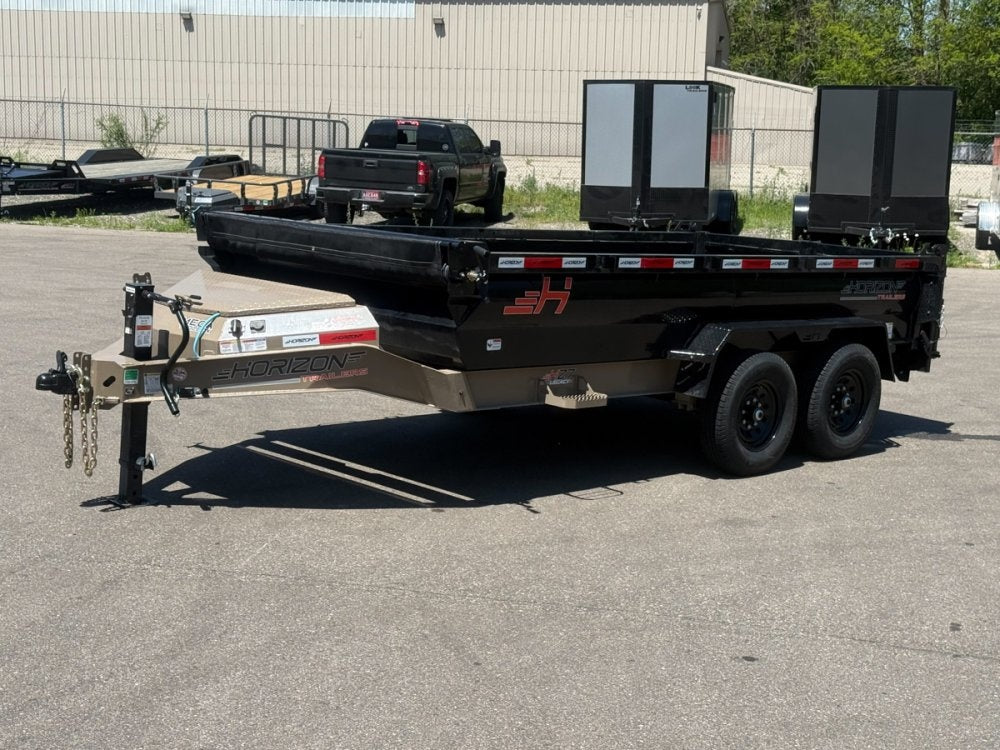 14' Horizon HZ7 Bumper Pull Dump Trailer 24" Side Walls - (2) 7K Axles - Bumper Pull Dump - TrailerSwap
