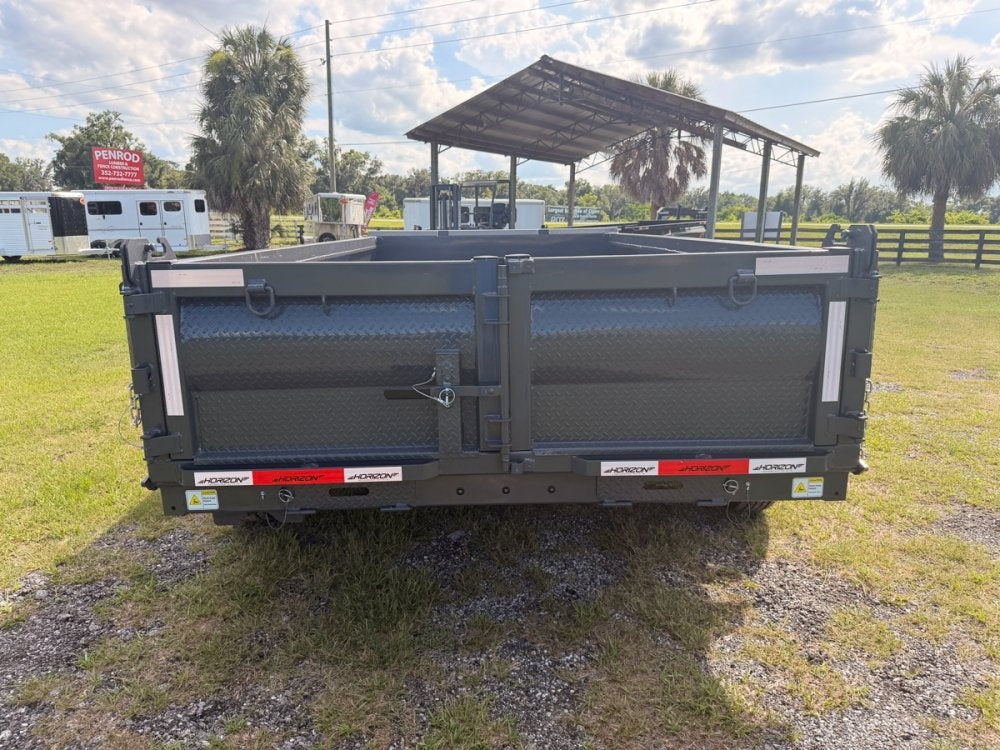 14' Horizon HZ7 Bumper Pull Dump Trailer 24" Side Walls - (2) 7K Axles - Bumper Pull Dump - TrailerSwap