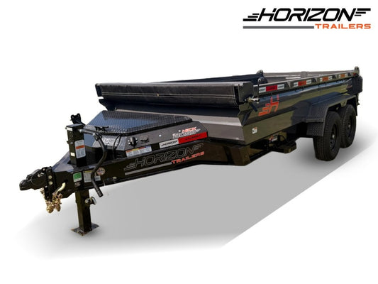14' Horizon HZ7 Bumper Pull Dump Trailer 24" Side Walls - (2) 7K Axles - Bumper Pull Dump - TrailerSwap