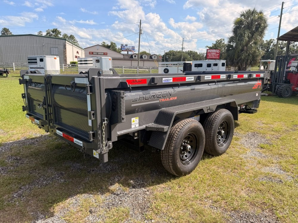 14' Horizon HZ7 Bumper Pull Dump Trailer 24" Side Walls - (2) 7K Axles - Bumper Pull Dump - TrailerSwap