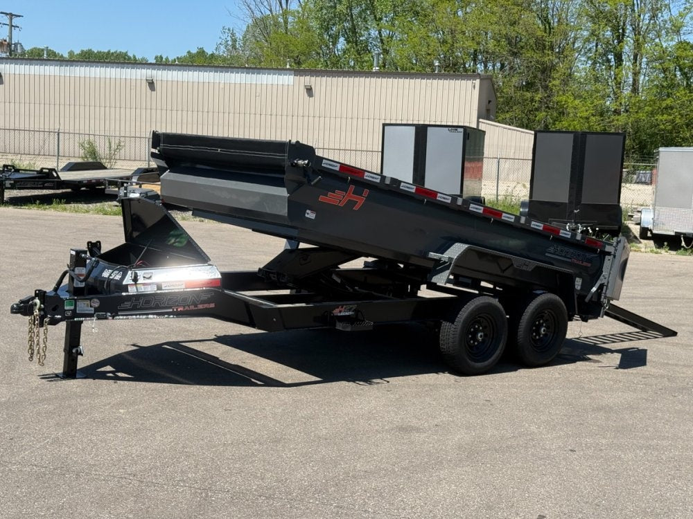 14' Horizon HZ7 Bumper Pull Dump Trailer 24" Side Walls - (2) 7K Axles - Bumper Pull Dump - TrailerSwap