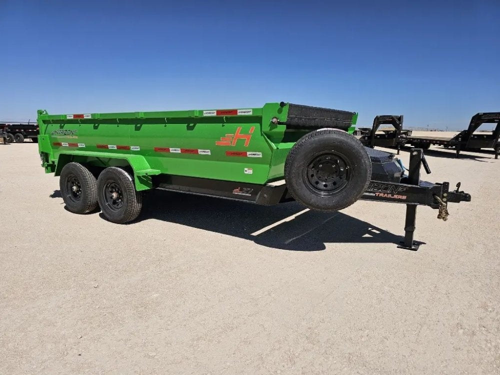 14' Horizon LZ7 Bumper Pull Dump Trailer 30" Side Walls - (2) 7K Axles - Bumper Pull Dump - TrailerSwap