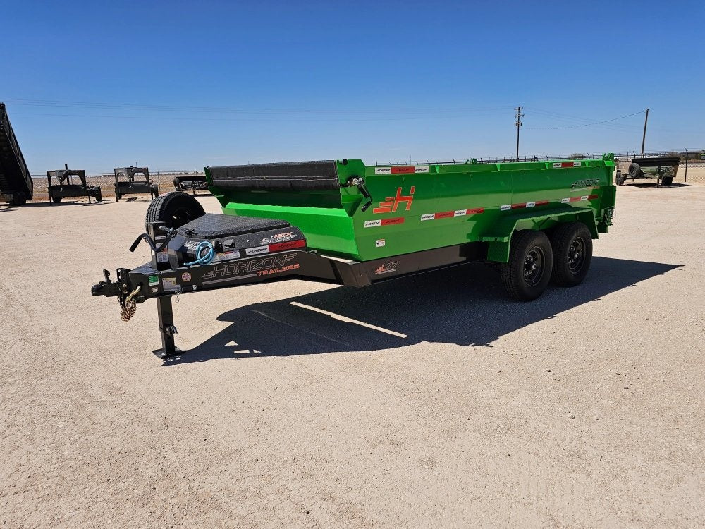 14' Horizon LZ7 Bumper Pull Dump Trailer 30" Side Walls - (2) 7K Axles - Bumper Pull Dump - TrailerSwap
