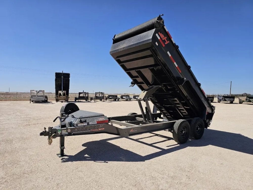 14' Horizon LZ7 Bumper Pull Dump Trailer 30" Side Walls - (2) 7K Axles - Bumper Pull Dump - TrailerSwap