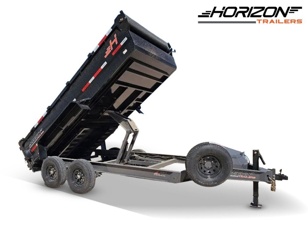 14' Horizon LZ7 Bumper Pull Dump Trailer 30" Side Walls - (2) 7K Axles - Bumper Pull Dump - TrailerSwap