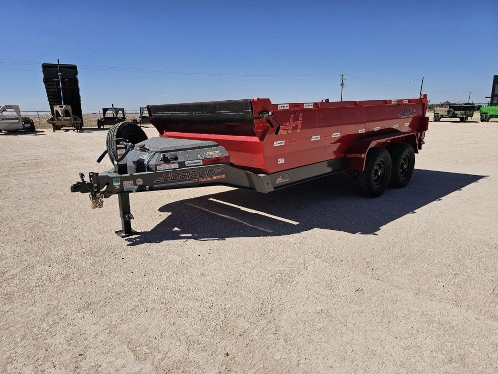 14' Horizon LZ7 Bumper Pull Dump Trailer 30" Side Walls - (2) 7K Axles - Bumper Pull Dump - TrailerSwap