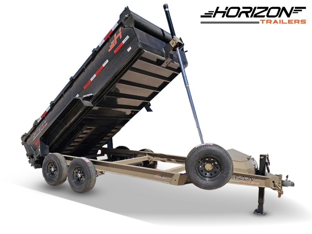 14' Horizon LZ7 Bumper Pull Dump Trailer 30" Side Walls - (2) 7K Axles - Bumper Pull Dump - TrailerSwap