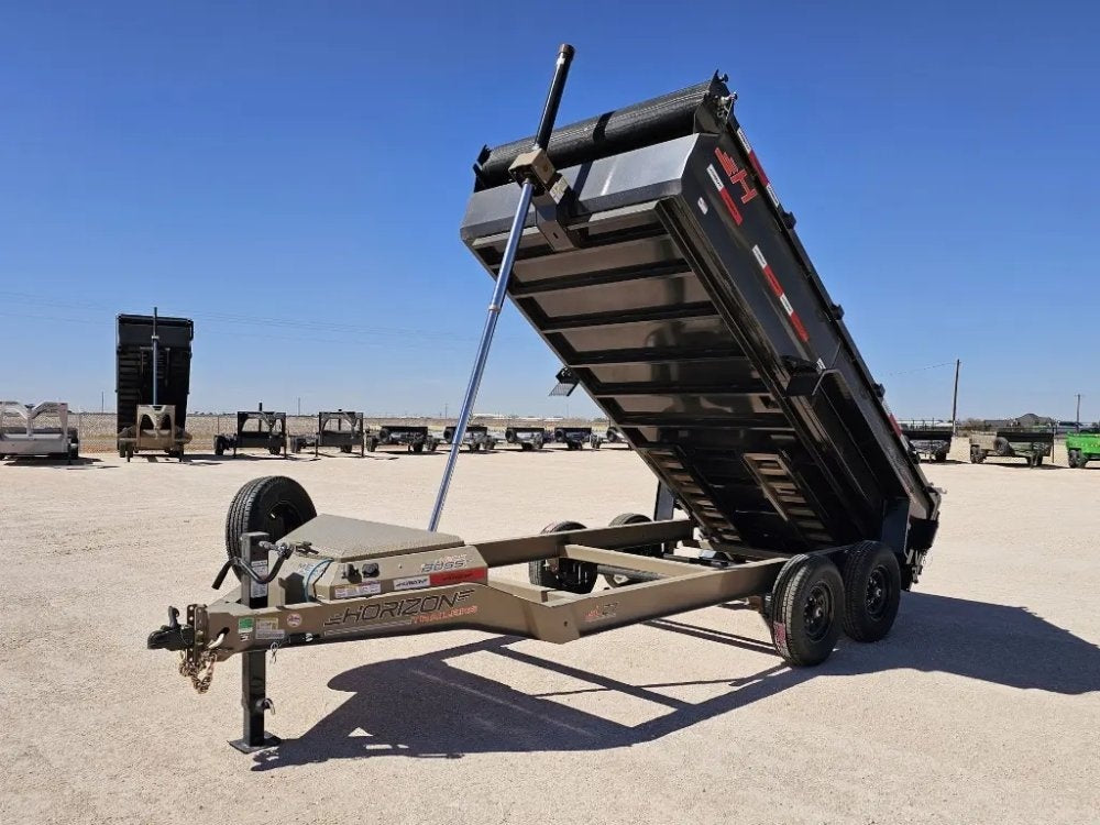 14' Horizon LZ7 Bumper Pull Dump Trailer 30" Side Walls - (2) 7K Axles - Bumper Pull Dump - TrailerSwap