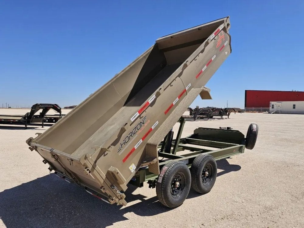 14' Horizon LZ7 Bumper Pull Dump Trailer 30" Side Walls - (2) 7K Axles - Bumper Pull Dump - TrailerSwap