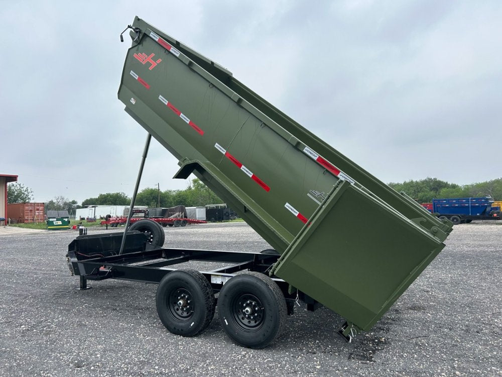 14' Horizon LZ7 Bumper Pull Dump Trailer 42" Side Walls Telescopic Lift Hydraulic Jacks - (2) 7k Axl - Bumper Pull Dump - Dump Trailers - TrailerSwap