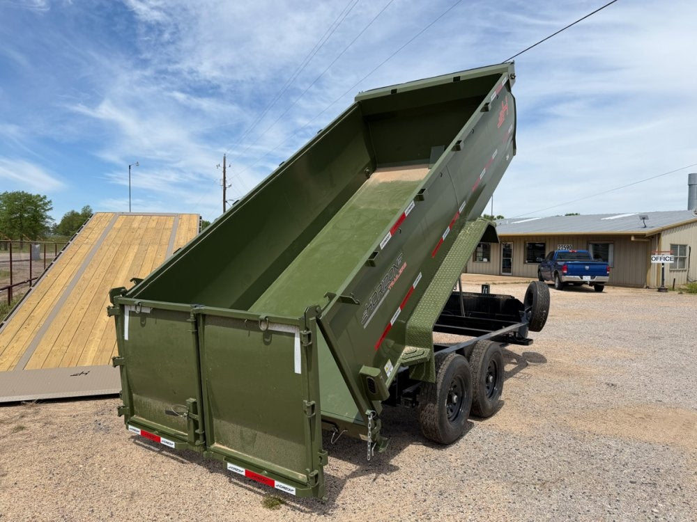 14' Horizon LZ7 Bumper Pull Dump Trailer 42" Side Walls Telescopic Lift Hydraulic Jacks - (2) 7k Axl - Bumper Pull Dump - TrailerSwap