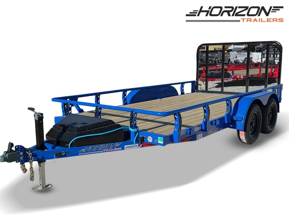 14' Horizon UTZ Bumper Pull Utility Trailer - (2) 3.5K Axles - Utility & SXS - TrailerSwap